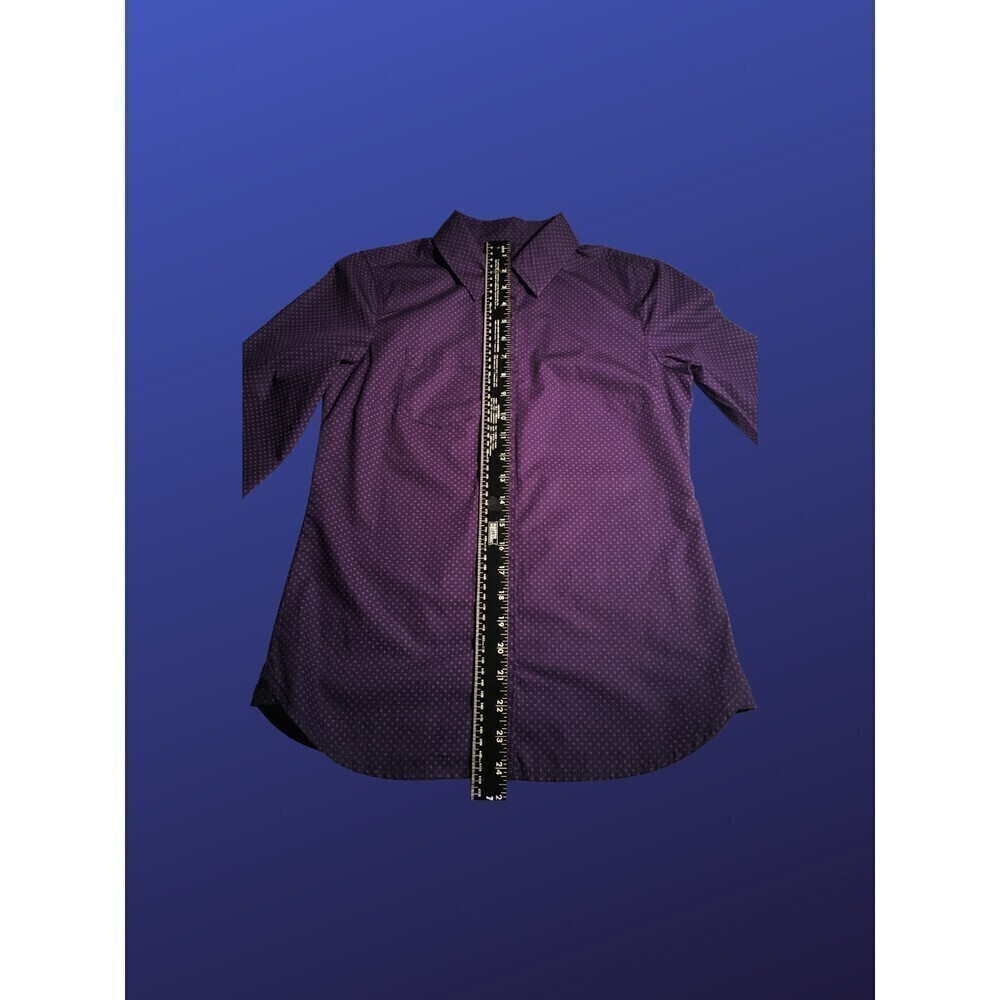 𝅺CUTTER & BUCK Women's Long Sleeve Drop Shot PURPLE Dot Print Shirt, XS, NWOT - Picture 6 of 8